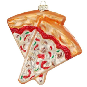 Inge Glas Magic Стеклянная елочная игрушка Пицца, размер - 11 см