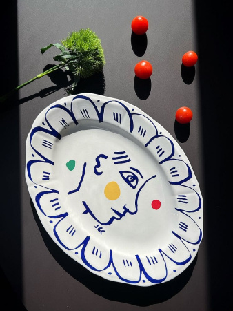 Gien L'Archipel Sentimental Овальный поднос для дичи, размеры: 39,3х29 см, цвет - белый