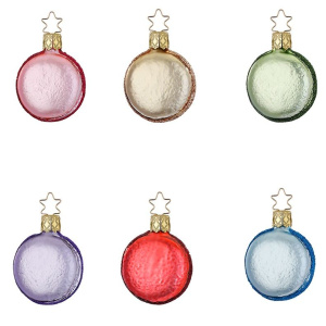 Inge Glas Стеклянная елочная игрушка Бежевый макарон, 5,5 см