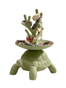 Qeeboo Turtle Керамическая подставка для украшений, размеры: 29x26x22 см, цвет - оливковый матовый
