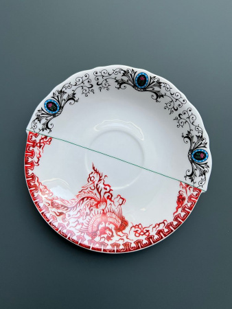 Seletti Hybrid Фарфоровая чайная пара Zora, 10,5х10,7х5,7 см, цвет - белый, красный, черный