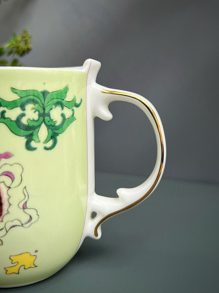 Seletti Hybrid Фарфоровая кружка Anastasia с жар-птицей и рыбами, размеры: 8,5x8,5x10 см