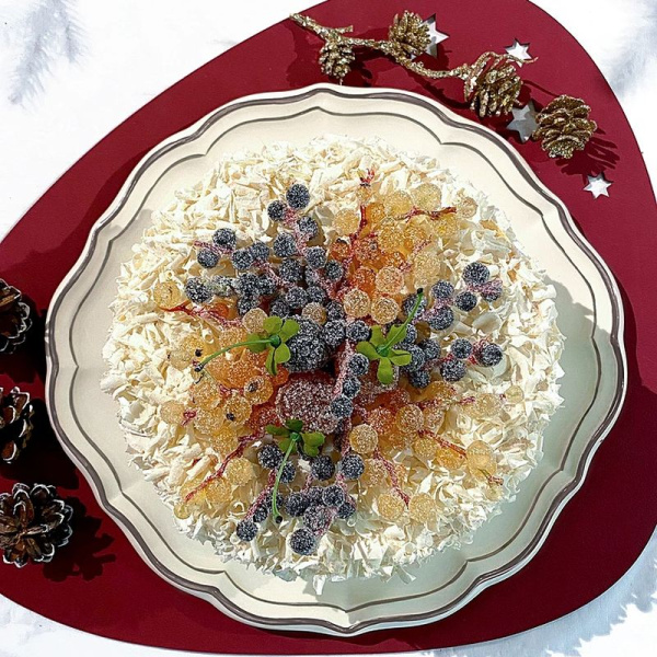 Gien Filet Taupe Блюдо для торта, диаметр - 31,7 см, цвет - белый с кантом цвета кофе с молоком