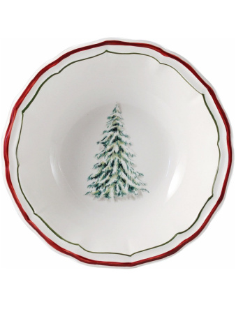 Gien Filet Noel Миска для хлопьев, объем - 350 мл, диаметр - 17 см, цвет - белый, зеленый, красный