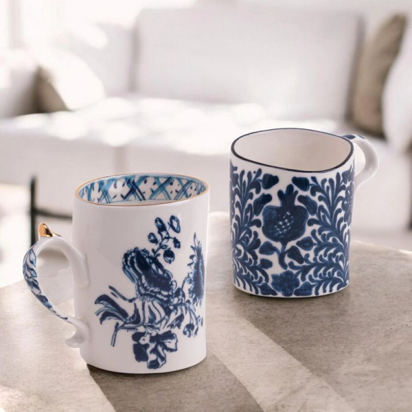 Seletti Classics on Acid Кружка Acid Roses, размеры: 12х7х10h см, цвет - белый, синий