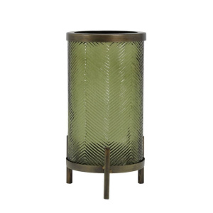 Light&Living Tibor Стеклянный подсвечник, 15,5х31,5 см, зеленый/бронзовый