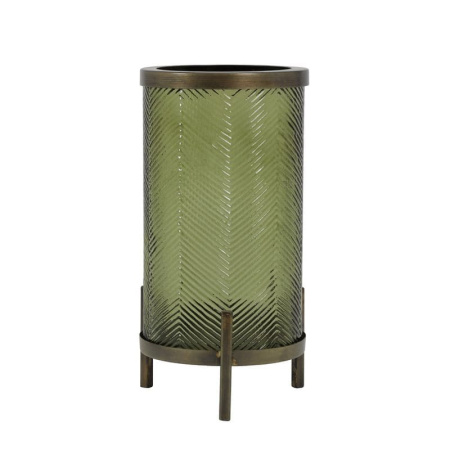 Light&Living Tibor Стеклянный подсвечник, 15,5х31,5 см, зеленый/бронзовый