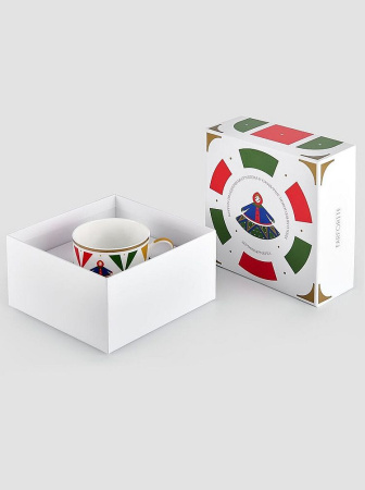 Farforite Зимняя ярмарка Фарфоровая чайная пара Зеленая ярмарка, объем - 250 мл