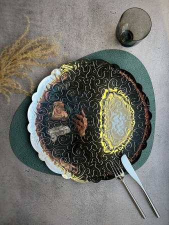 Alessi Dressed Металлический поднос с фактурным узором, диаметр - 35 см, нержавеющая сталь