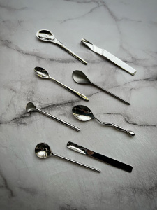 Alessi Il Caffe Набор из 8 кофейных ложек, нержавеющая сталь с зеркальной полировкой