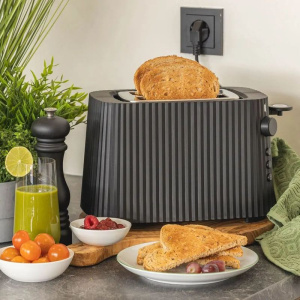 Alessi Plisse Электрический тостер, размеры: 34х18,5х25h, цвет - черный матовый