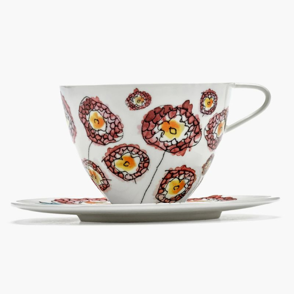 Serax Marni Midnight Flowers Набор из 2-х кофейных пар с рисунком Anemone Milk MF, объем - 200 мл