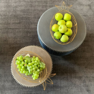 Boltze Pineapple Набор из 2-х декоративных блюд "Ананасы", 37-43 см, золотой