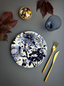 Gien Pivoines Bleues Десертная тарелка, диаметр - 22 см, ручная роспись