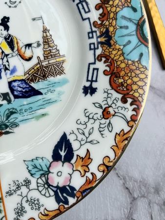 Seletti Hybrid Фарфоровая обеденная тарелка Ipazia, диаметр - 27,5 см, белый, зеленый, оранжевый
