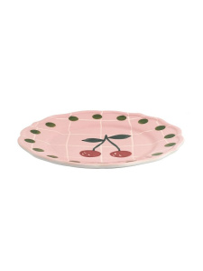 Bitossi Home Quadri Десертная тарелка с декором Pink (вишня), диаметр - 22,5 см, цвет - розовый