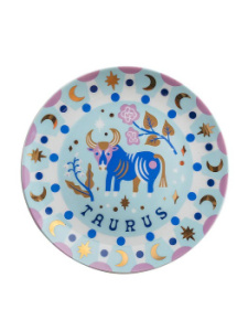 Bitossi Home L’Astrologia Тарелка для канапе или хлеба с декором Taurus (Телец), диаметр - 16,5 см