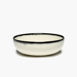 Serax De Набор из 2 фарфоровых пиал, размеры: 12,9х12,9х4,2 см, цвет - белый, черный