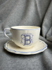 Gien Filet Bleu Monogramme Чайная пара с буквой В, объем - 450 мл, цвет - белый, синий