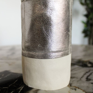 DAAN Design Ваза, 28 см, молочный/серебряный