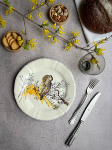 Gien Grands Oiseaux Десертная тарелка с рисунком Bernache (Коричневая утка), диаметр - 26,3 см
