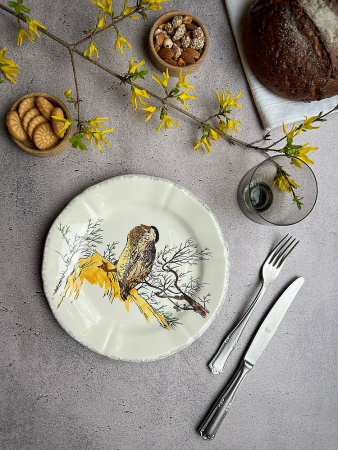 Gien Grands Oiseaux Десертная тарелка с рисунком Bernache (Коричневая утка), диаметр - 26,3 см