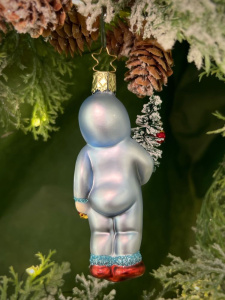 Inge Glas Стеклянная елочная игрушка Девочка с елкой, высота - 10 см