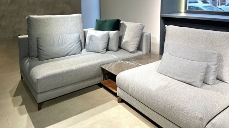 Rolf Benz Nuvola Угловой модульный диван, 393х190х69 см, жемчужно-серый