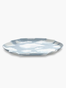 Serax Les Objets Mouleversants Фарфоровый поднос, размеры: 36,6х26,5х2,8h см, цвет - голубой