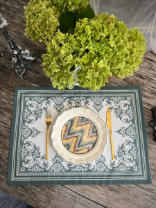 Gien Les Depareillees Набор из 2-х сервировочных салфеток, размеры: 54х38 см, цвет - белый, зеленый