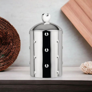 Alessi Kalisto 1 Металлическая емкость для хранения сыпучих продуктов, размеры: 11х11х21h см, сталь