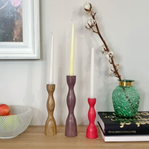 Sia Набор из 3 деревянных подсвечников, разноцветный