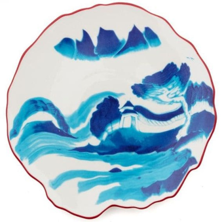 Seletti Classics on Acid Десертная тарелка Melting Landscape, размеры: 21,5х20,6х2,5 см, белый,синий