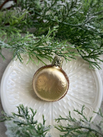 Inge Glas Стеклянная елочная игрушка Бежевый макарон, 5,5 см