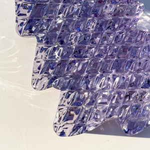 Гусь хрустальный Хрустальная фигурка Елочка, 6,4х10 см, цвет - сиреневый (ромбы)