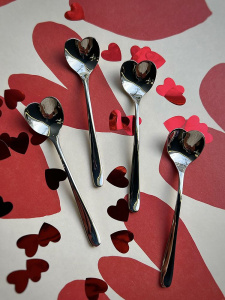 Alessi Big Love Набор из 4-х кофейных ложек, длина - 10 см, полированная сталь