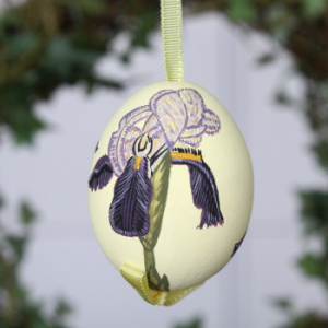 Peter Priess Пасхальное куриное яйцо с гладкой росписью "Happy Easter", желтый