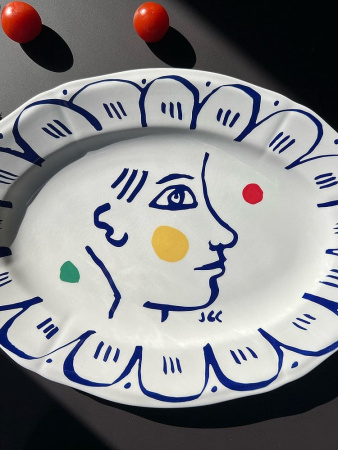 Gien L'Archipel Sentimental Овальный поднос для дичи, размеры: 39,3х29 см, цвет - белый