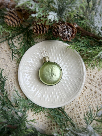 Inge Glas Стеклянная елочная игрушка Зеленый макарон, 5,5 см