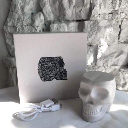 Qeeboo Mexico Grey Портативное зарядное устройство - череп, с USB-входом, белый