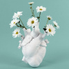 Seletti Love in Bloom Ваза - сердце с металлической подставкой, 25 см, цвет - белый матовый