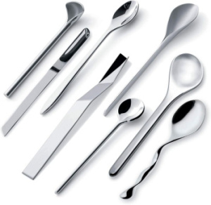 Alessi Il Caffe Набор из 8 кофейных ложек, нержавеющая сталь с зеркальной полировкой