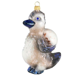 Mysteria Стеклянная елочная игрушка Гадкий утенок, ширина - 6 см, высота - 10 см