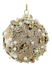 ShiShi Елочная игрушка Шар с кружевом и кристаллами, диаметр - 11 см, цвет - золотой