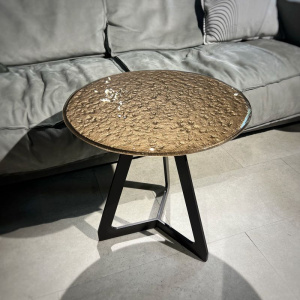 Fiam Lakes 50 Кофейный столик со стеклянной столешницей, размеры: 50 х 50 х 50h см, бронзовый