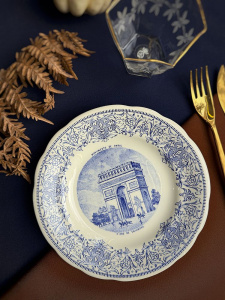 Gien Monuments de Paris Десертная тарелка с рисунком Arc de Triomphe, диаметр - 19,8 см