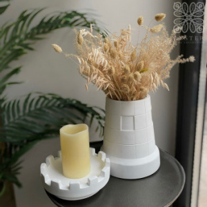 VG New Trend Tower Фарфоровая ваза "Ладья", 19х19х28 см, белый