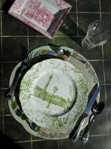 Bernardaud Tout Paris Обеденная тарелка, диаметр - 27 см, цвет - белый, зеленый