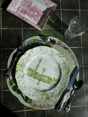 Bernardaud Tout Paris Обеденная тарелка, диаметр - 27 см, цвет - белый, зеленый