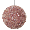 ShiShi Елочная игрушка Шар с бусинами и пайетками, диаметр - 10 см, Цвет - нежно-розовый